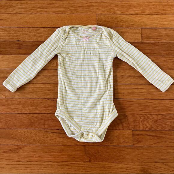 Baby Boden Mini Pink Yellow Stripes Floral Cotton Long Sleeve Bodysuits 18-24 - Picture 3 of 16